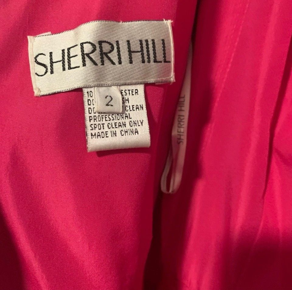 Sherri Hill Size 2 Prom Plunge Sheer Hot Pink Ball Gown on Queenly