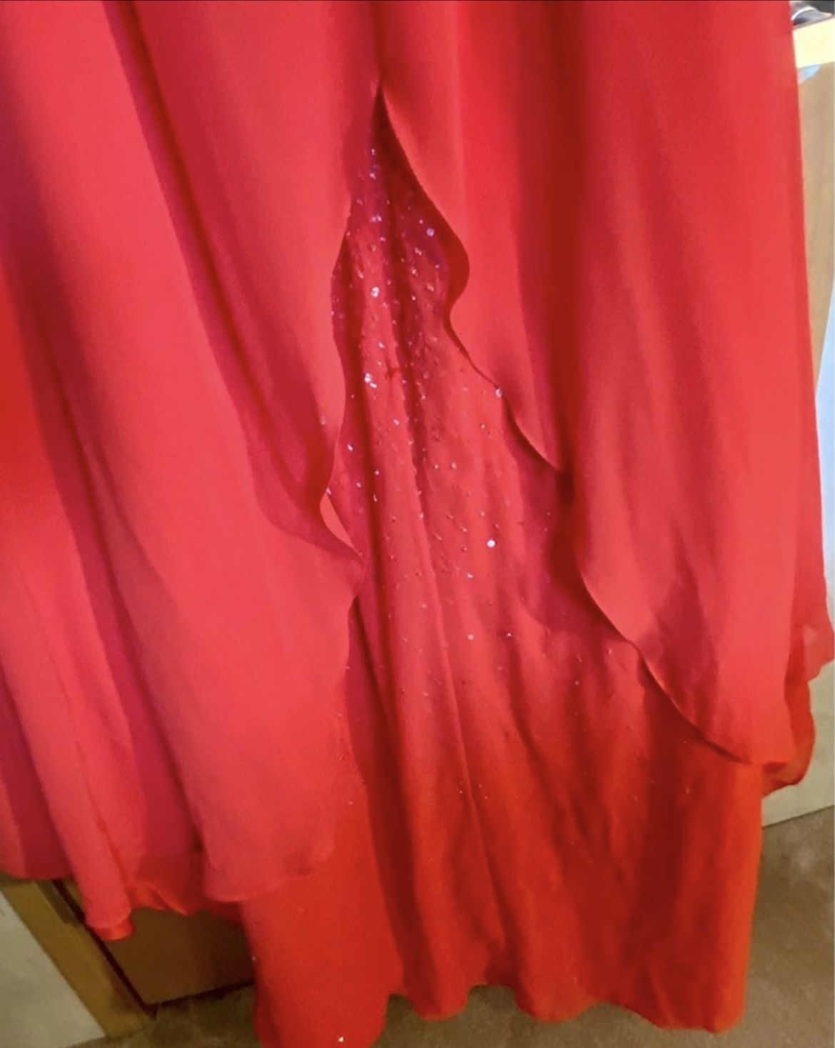 Nadine  Plus Size 22 Prom Halter Sequined Coral Floor Length Maxi on Queenly