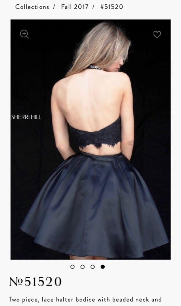 Sherri Hill Size 6 Prom High Neck Lace Black Cocktail Dress on Queenly