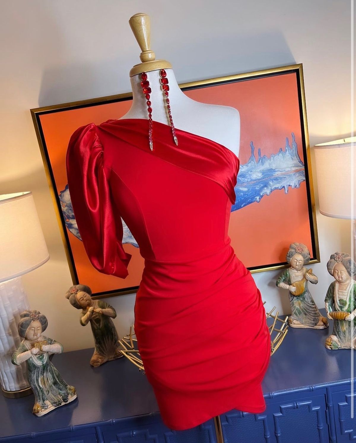 Size 6 Homecoming One Shoulder Red Cocktail Dress on Queenly