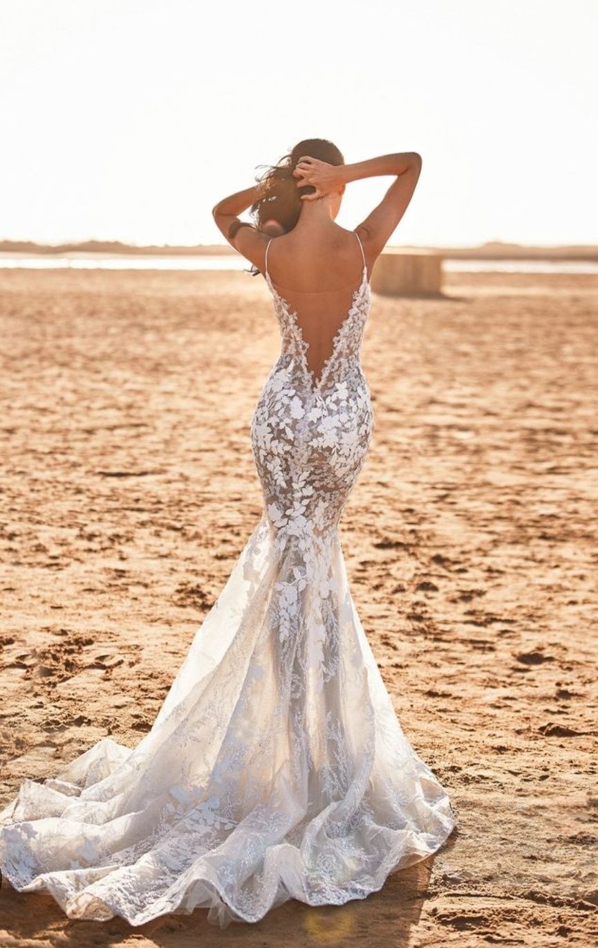 Style Dejeyn Milla Nova Girls Size 6 Wedding Lace White Mermaid Dress on Queenly