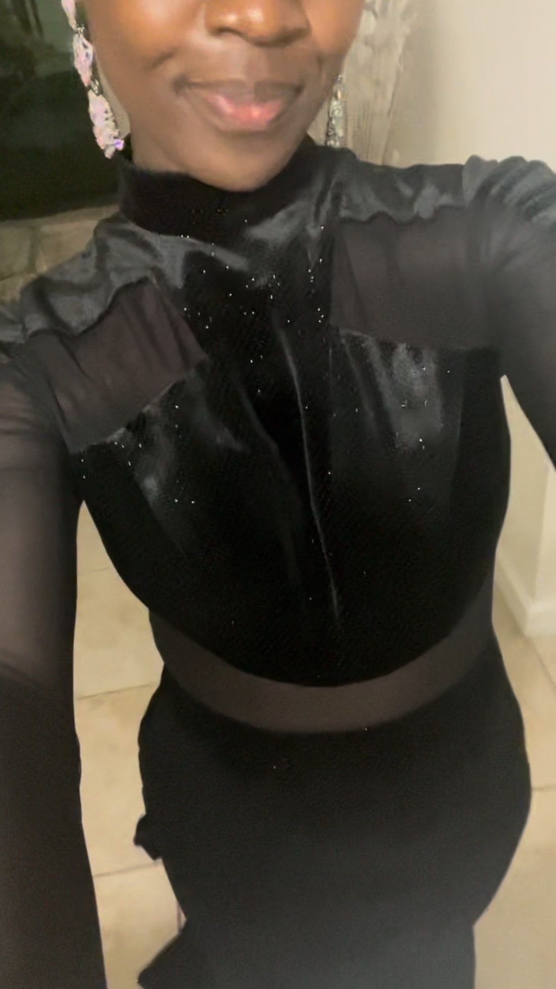Johnathan Kayne Size XS Prom Long Sleeve Sheer Black Mermaid Dress on Queenly