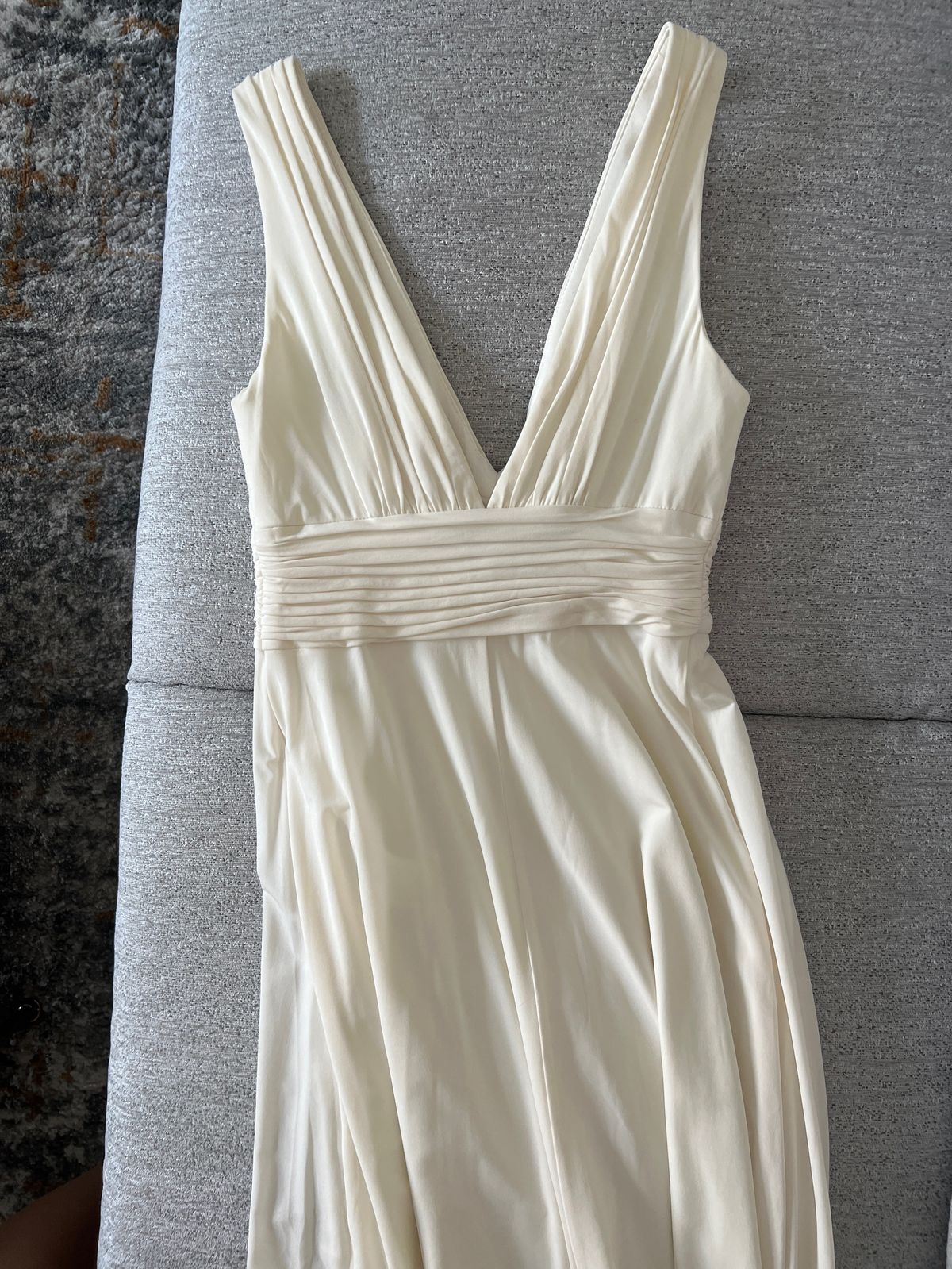BCBG Size XS Halter Nude A-line Dress on Queenly