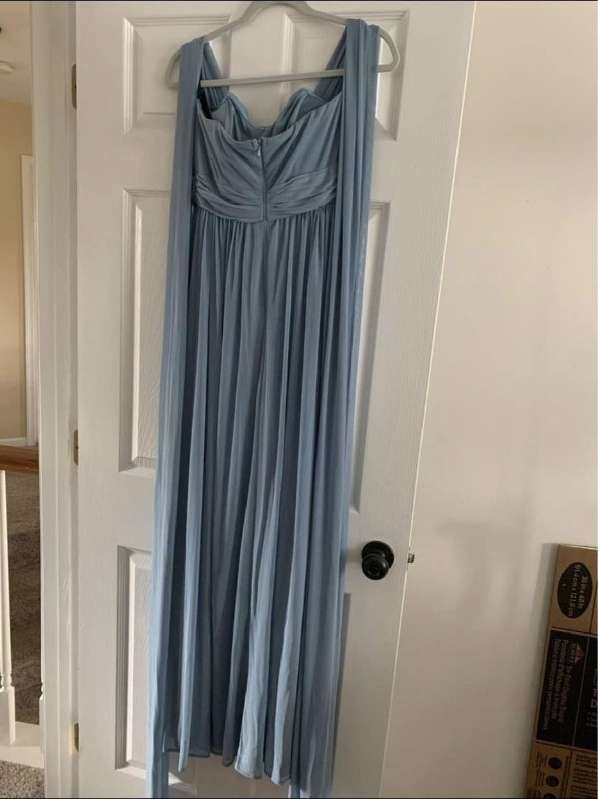 Lulus Size 8 Prom Strapless Blue Floor Length Maxi on Queenly