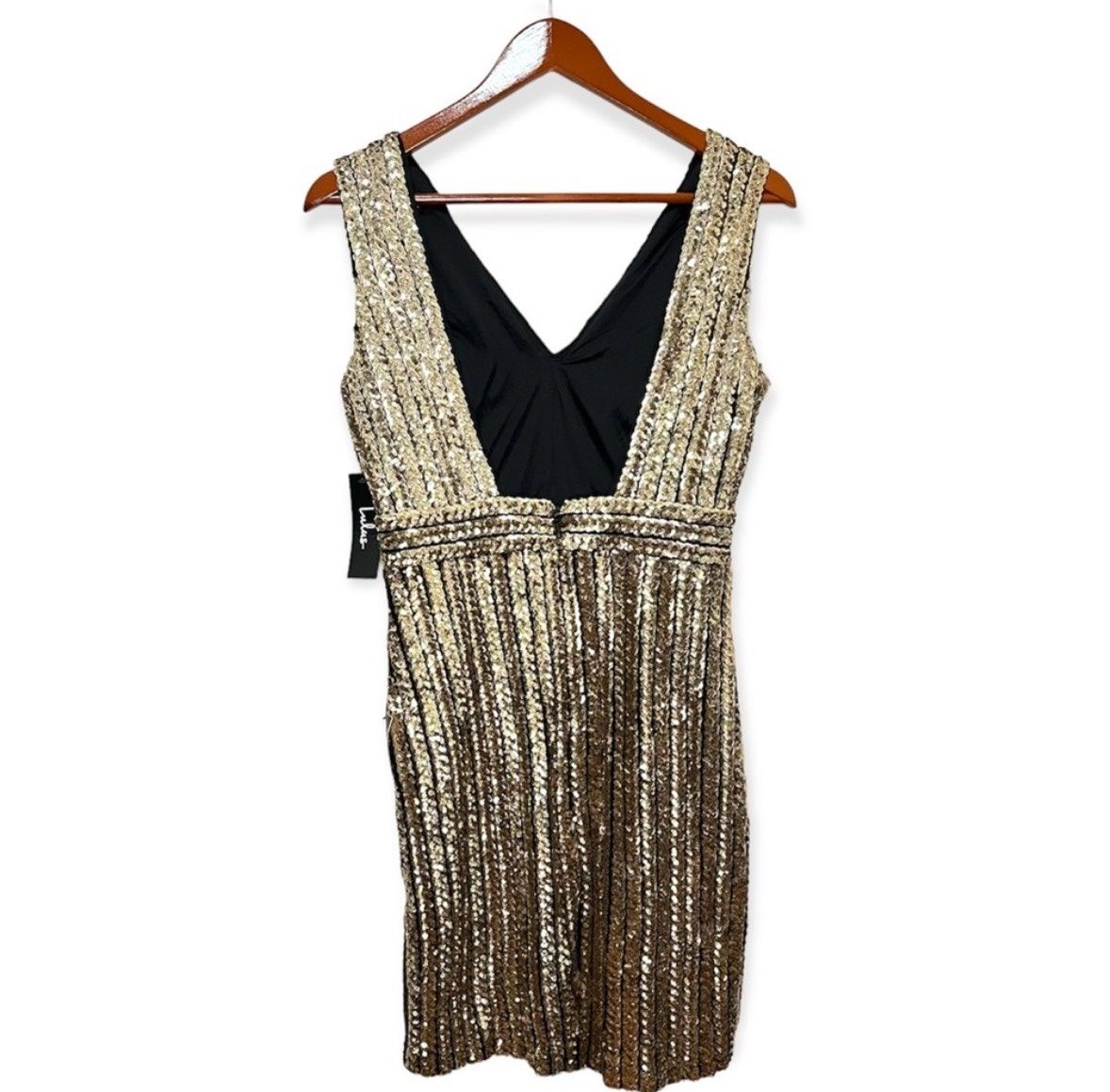 Lulus Size M Prom Plunge Gold Cocktail Dress on Queenly