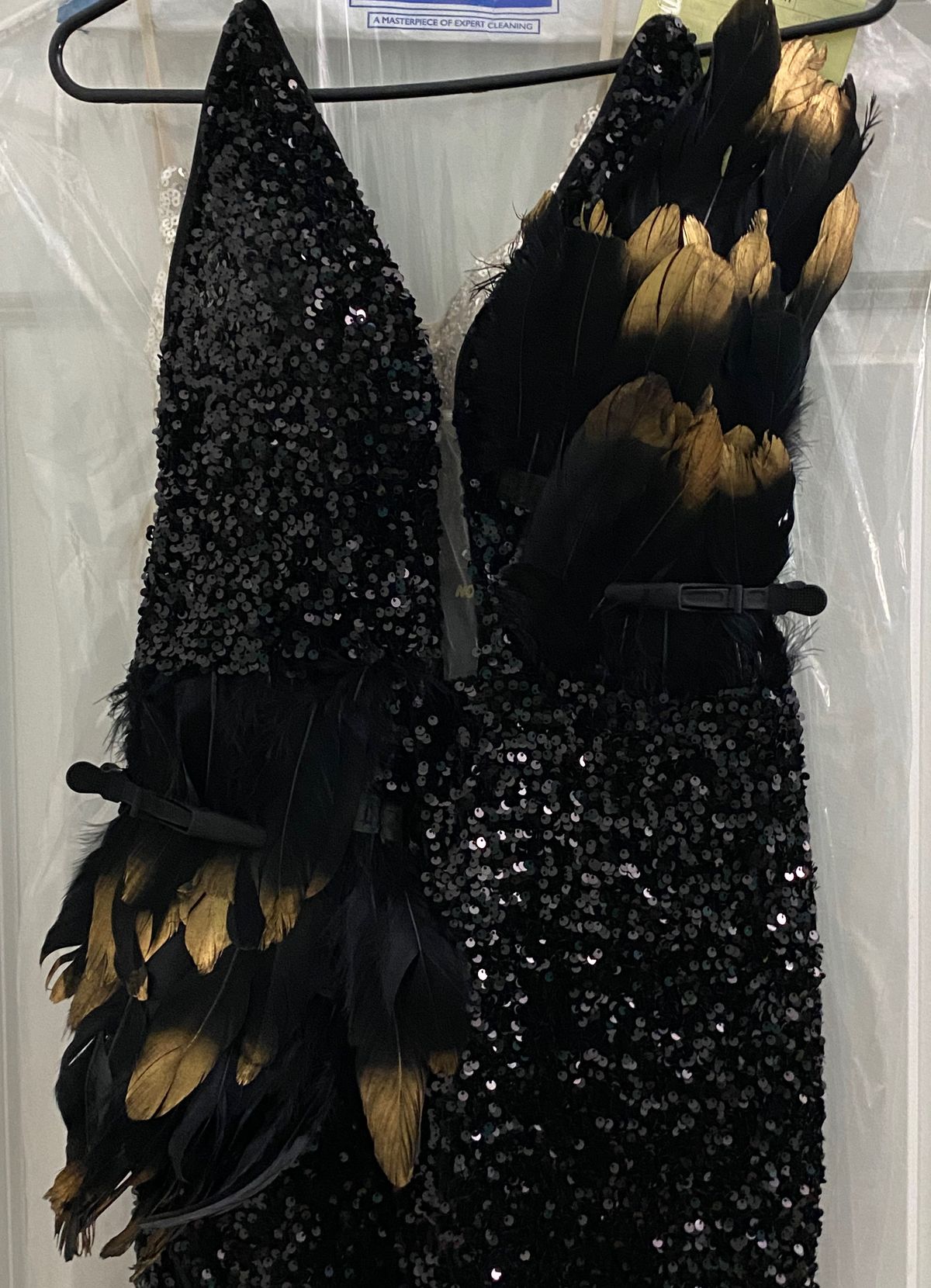 Size L Prom Strapless Black Side Slit Dress on Queenly
