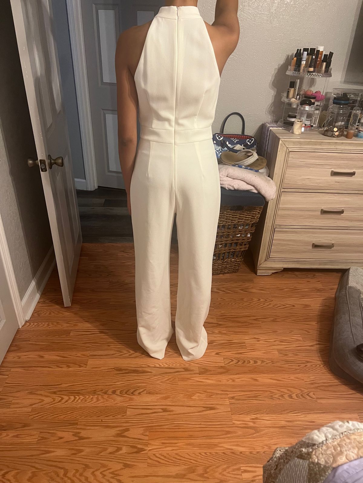 Vince Camuto Size 4 Wedding Guest Nude Formal Jumpsuit on Queenly