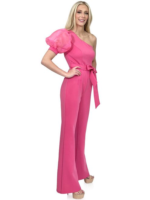 Style 8179 Marc Defang Size 4 Pageant Hot Pink Formal Jumpsuit on Queenly