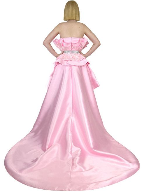 Style 8128 Marc Defang Size 4 Pageant Pink Side Slit Dress on Queenly