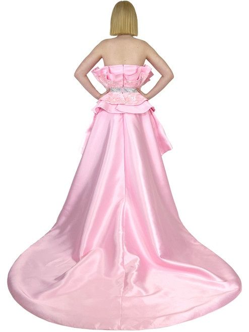 Style 8128 Marc Defang Size 2 Pageant Pink Side Slit Dress on Queenly
