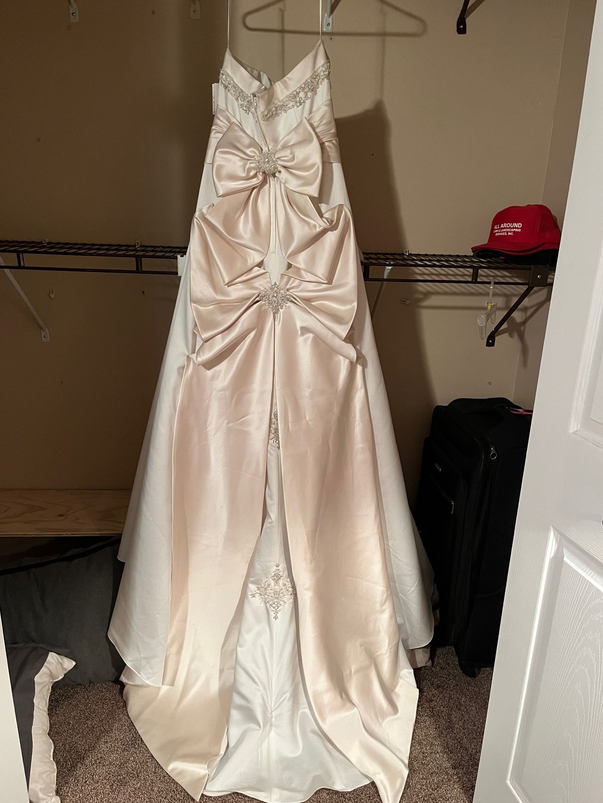 Size 12 Strapless Nude A-line Dress on Queenly