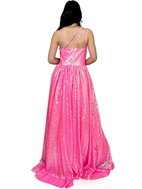 Style 8068 Marc Defang Plus Size 16 Prom Pink Ball Gown on Queenly