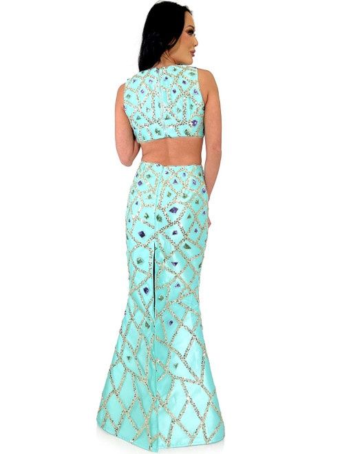 Style 8256 Marc Defang Size 4 Prom Green Mermaid Dress on Queenly