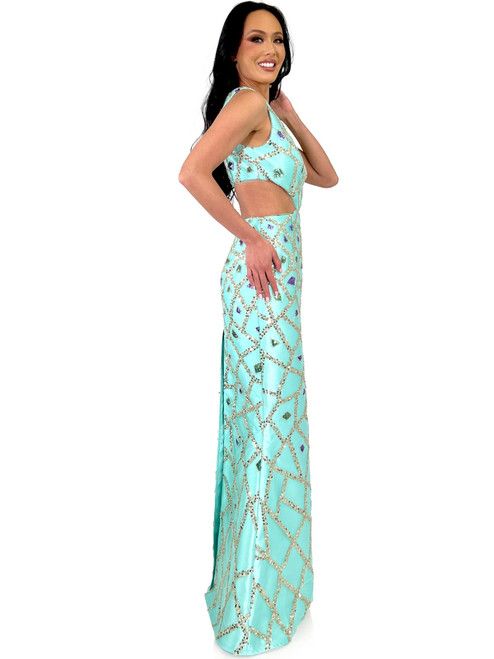 Style 8256 Marc Defang Plus Size 16 Prom Green Mermaid Dress on Queenly