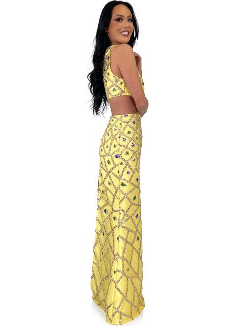 Style 8256 Marc Defang Size 00 Prom Yellow Mermaid Dress on Queenly