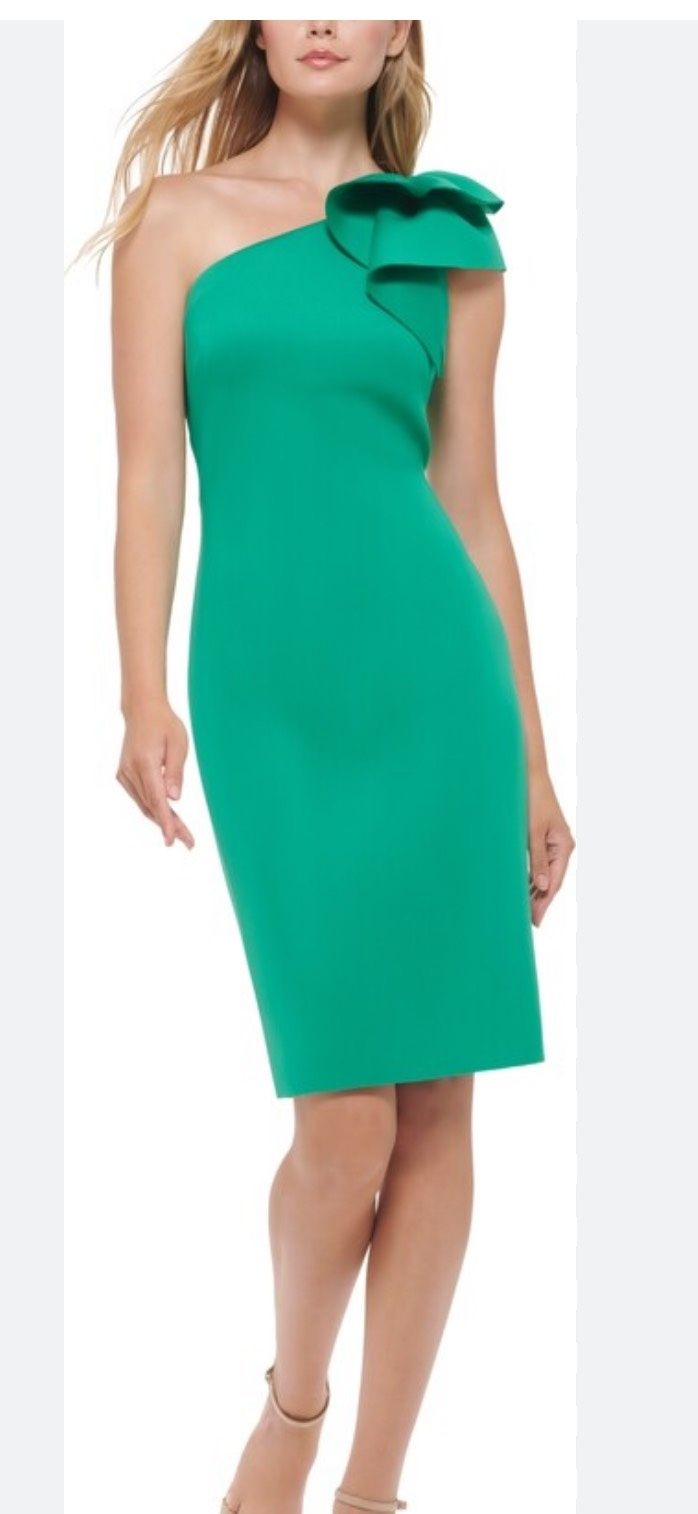 Eliza J Size 6 Wedding Guest Green Cocktail Dress on Queenly