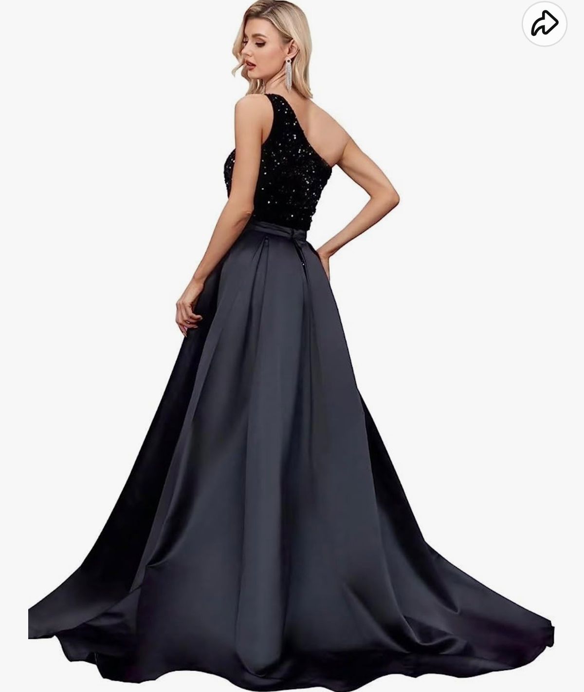 Size 10 Prom One Shoulder Blue Ball Gown on Queenly