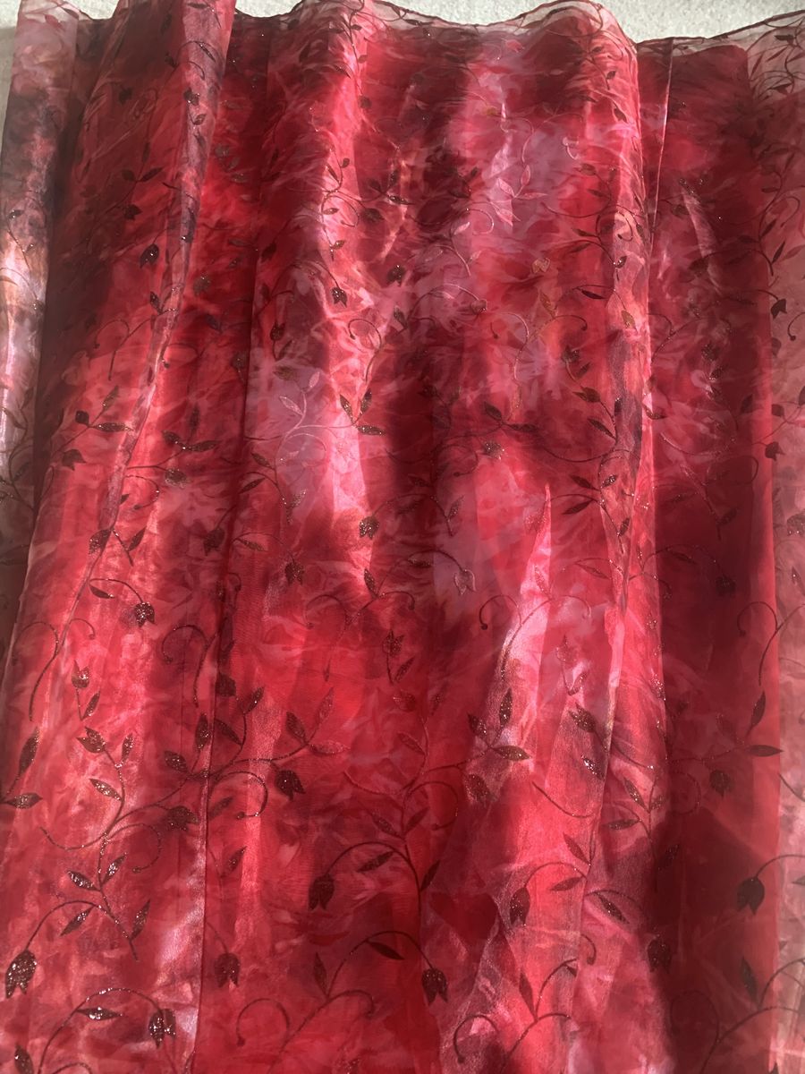 ZUMZUM Size 6 Prom Strapless Floral Red Ball Gown on Queenly