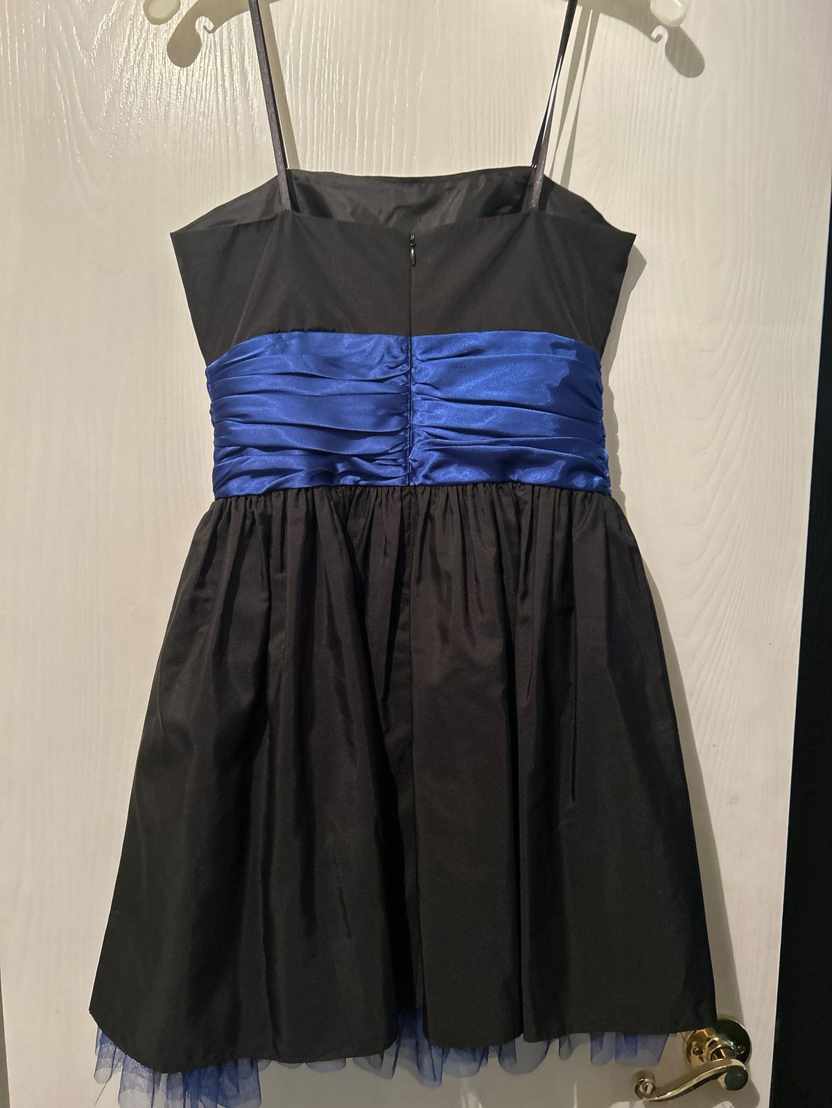 Morgan and Co Size 10 Prom Strapless Floral Black Cocktail Dress