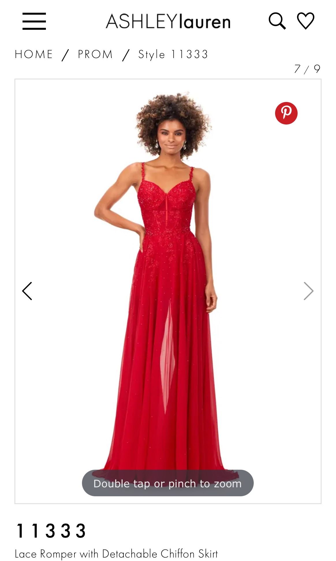 Ashley Lauren Size 0 Prom Plunge Lace Red Floor Length Maxi on Queenly