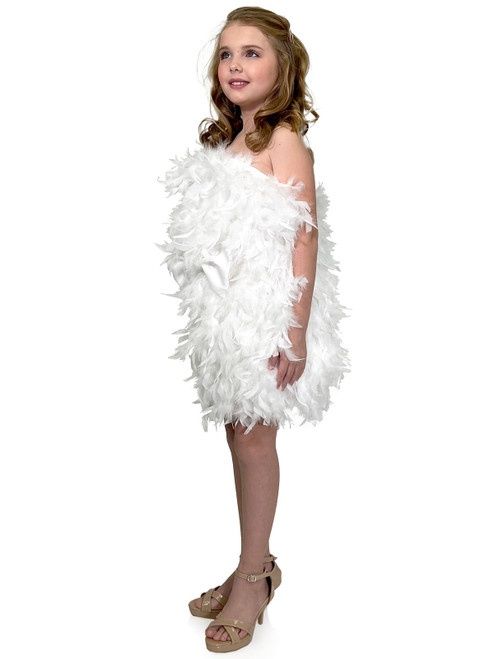 Style 8204K Marc Defang Girls Size 4 Pageant White Cocktail Dress on Queenly