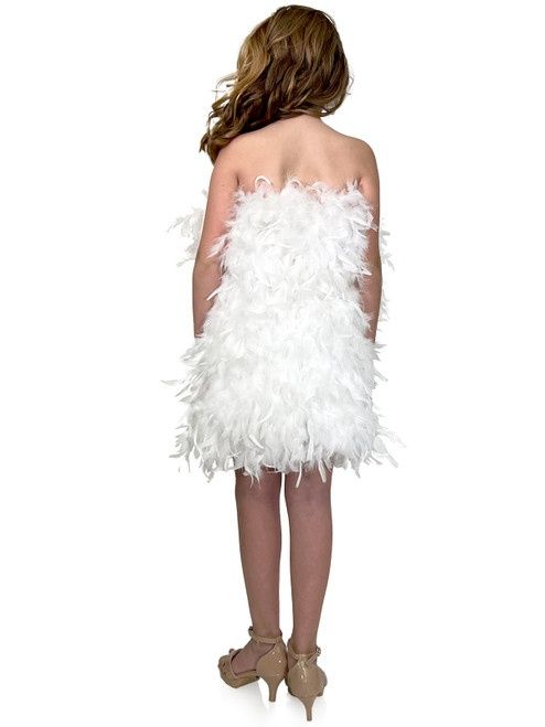 Style 8204K Marc Defang Girls Size 5 Pageant White Cocktail Dress on Queenly