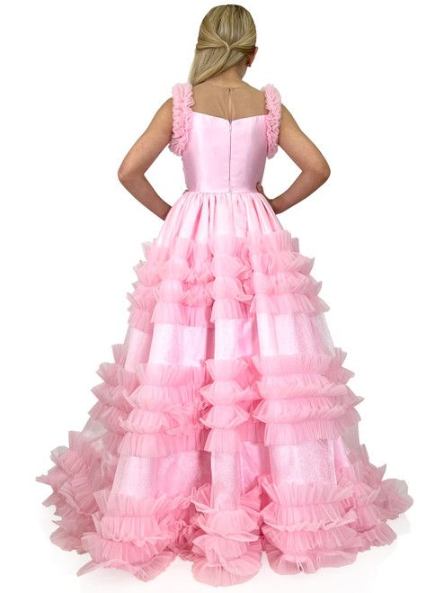 Style 5109 Marc Defang Girls Size 6 Pageant Pink Ball Gown on Queenly