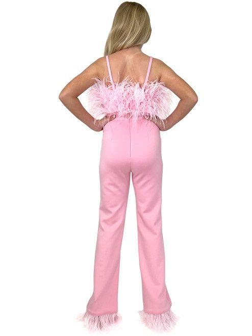 Style 8210K Marc Defang Girls Size 4 Pageant Pink Formal Jumpsuit on Queenly