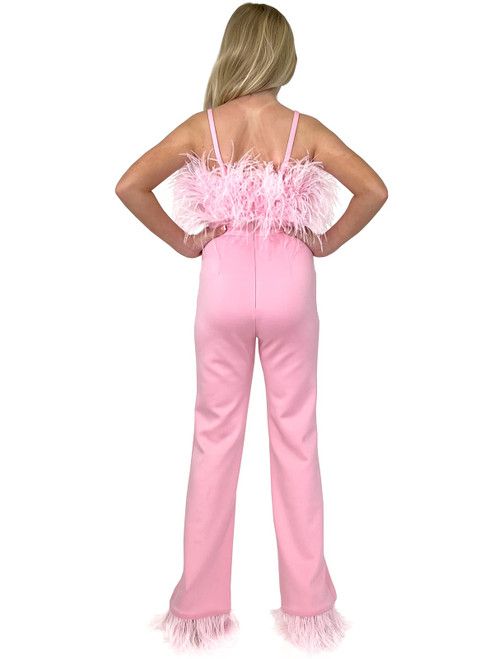 Style 8210K Marc Defang Girls Size 13 Pageant Pink Formal Jumpsuit on Queenly