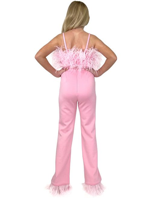 Style 8210K Marc Defang Girls Size 14 Pageant Pink Formal Jumpsuit on Queenly