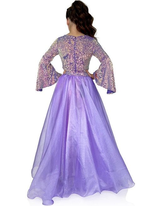 Style 8004K Marc Defang Girls Size 4 Pageant Purple Formal Jumpsuit on Queenly