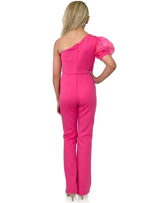 Style 8179K Marc Defang Girls Size 10 Pageant Hot Pink Formal Jumpsuit on Queenly