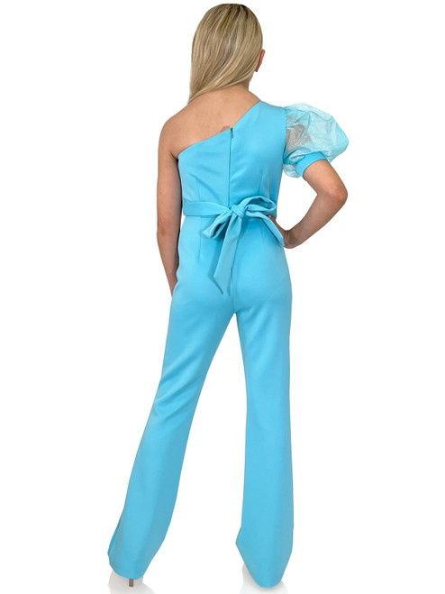 Style 8179K Marc Defang Girls Size 5 Pageant Blue Formal Jumpsuit on Queenly