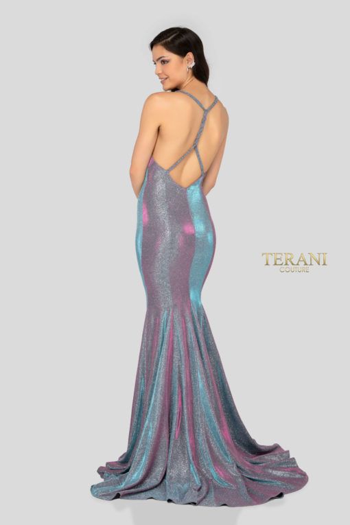Style 1911P8174 Terani Couture Plus Size -4 Prom Plunge Light Purple Mermaid Dress on Queenly