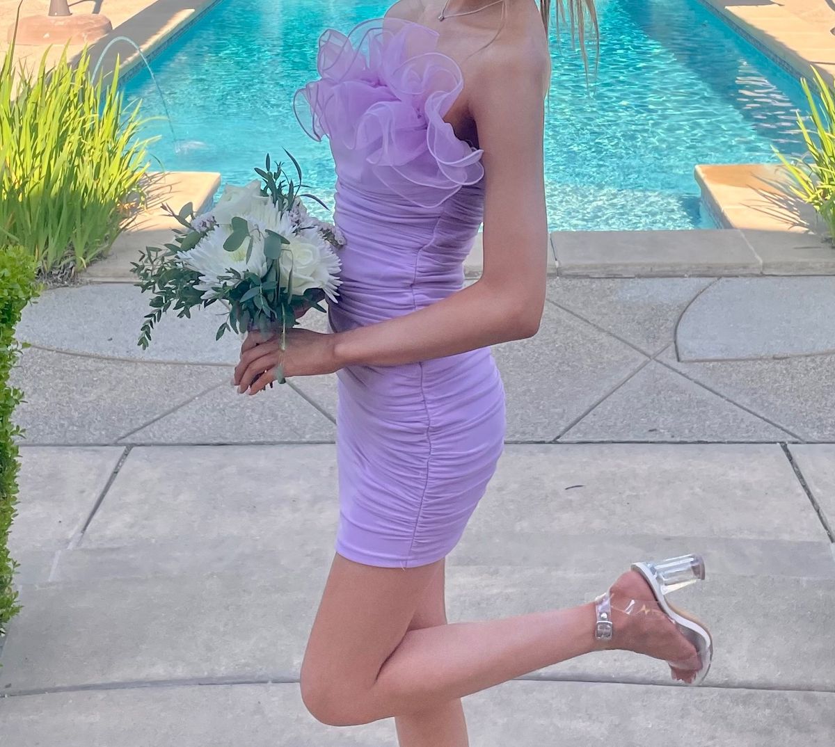 Size XS Prom Strapless Purple Cocktail Dress on Queenly