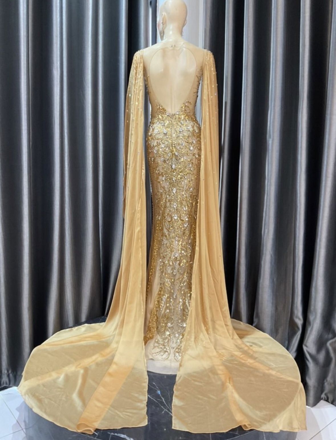Gl Garlate Design Size 2 Pageant One Shoulder Gold Mermaid Dress on Queenly
