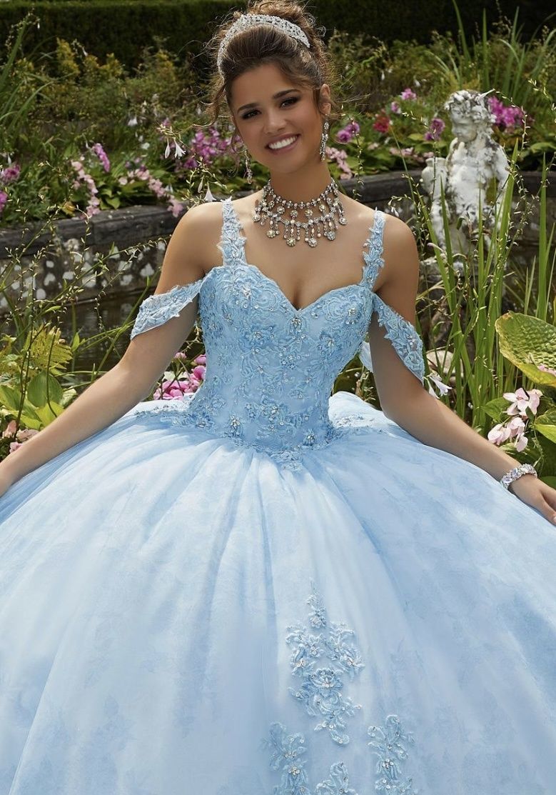 Style 89265 MORILEE Size 12 Blue Ball Gown on Queenly