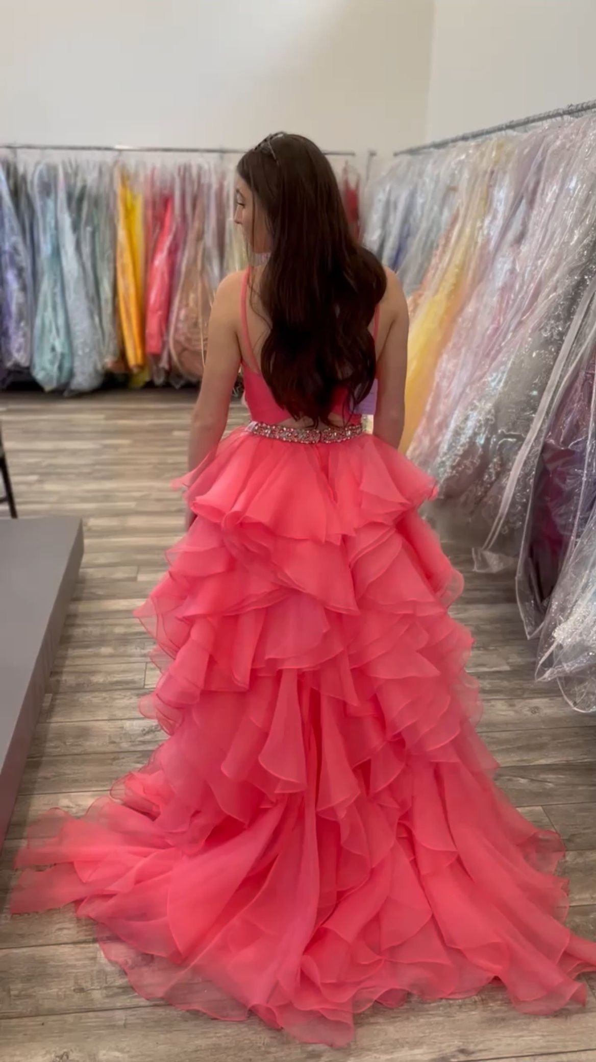 Rachel Allan Size 4 Prom Plunge Pink Ball Gown on Queenly