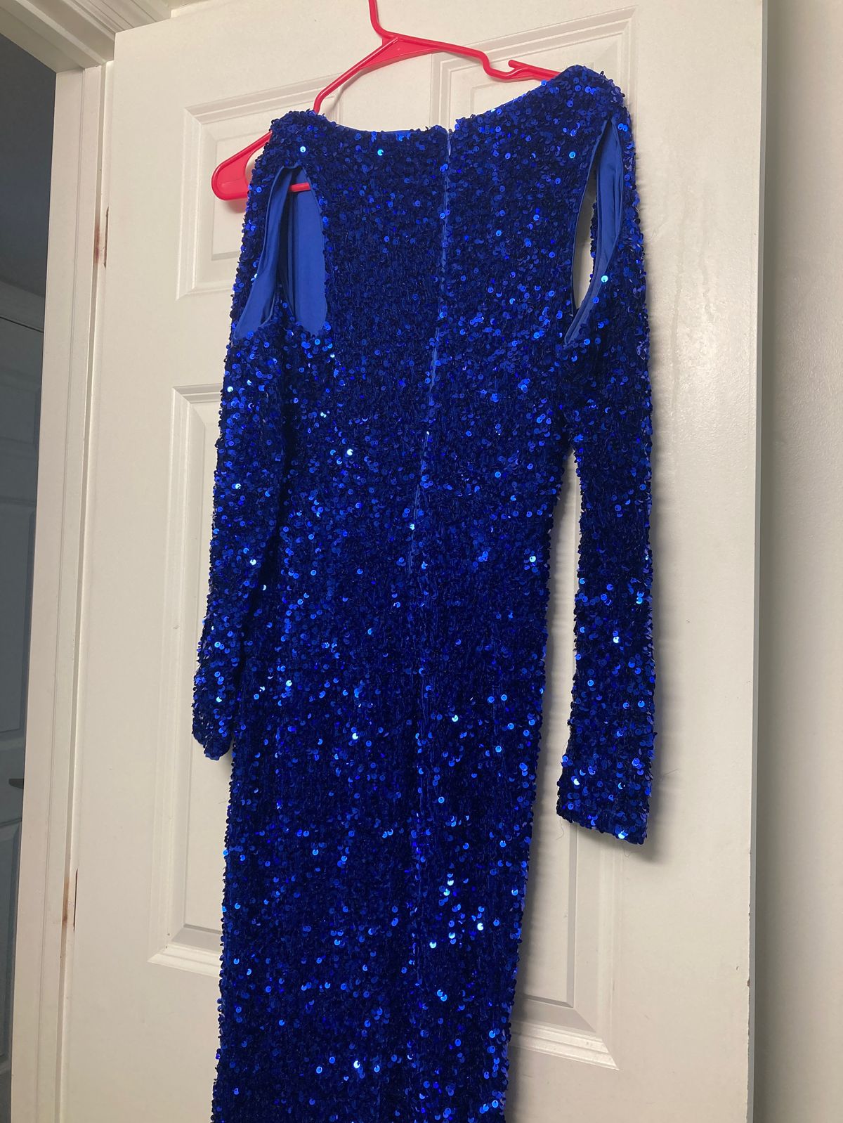 Size M Prom Plunge Royal Blue Side Slit Dress on Queenly