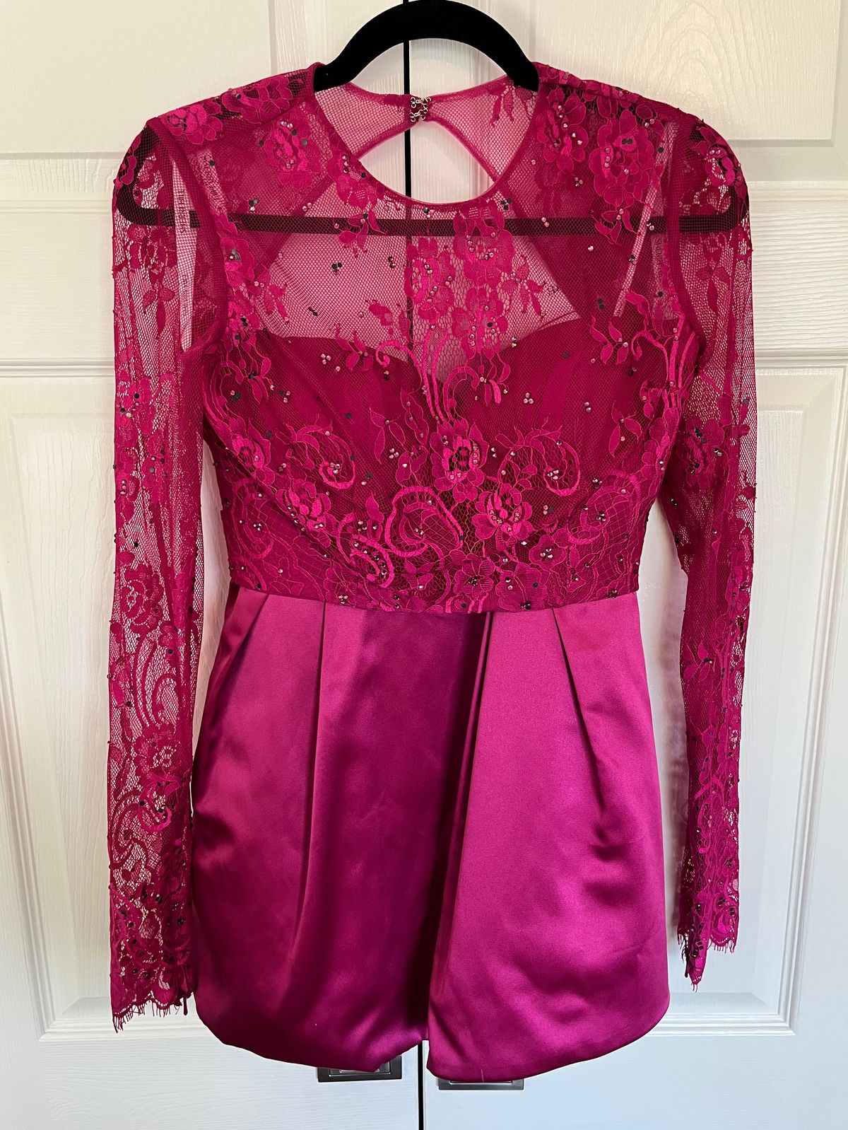 Sherri Hill Size 4 Long Sleeve Hot Pink Ball Gown on Queenly
