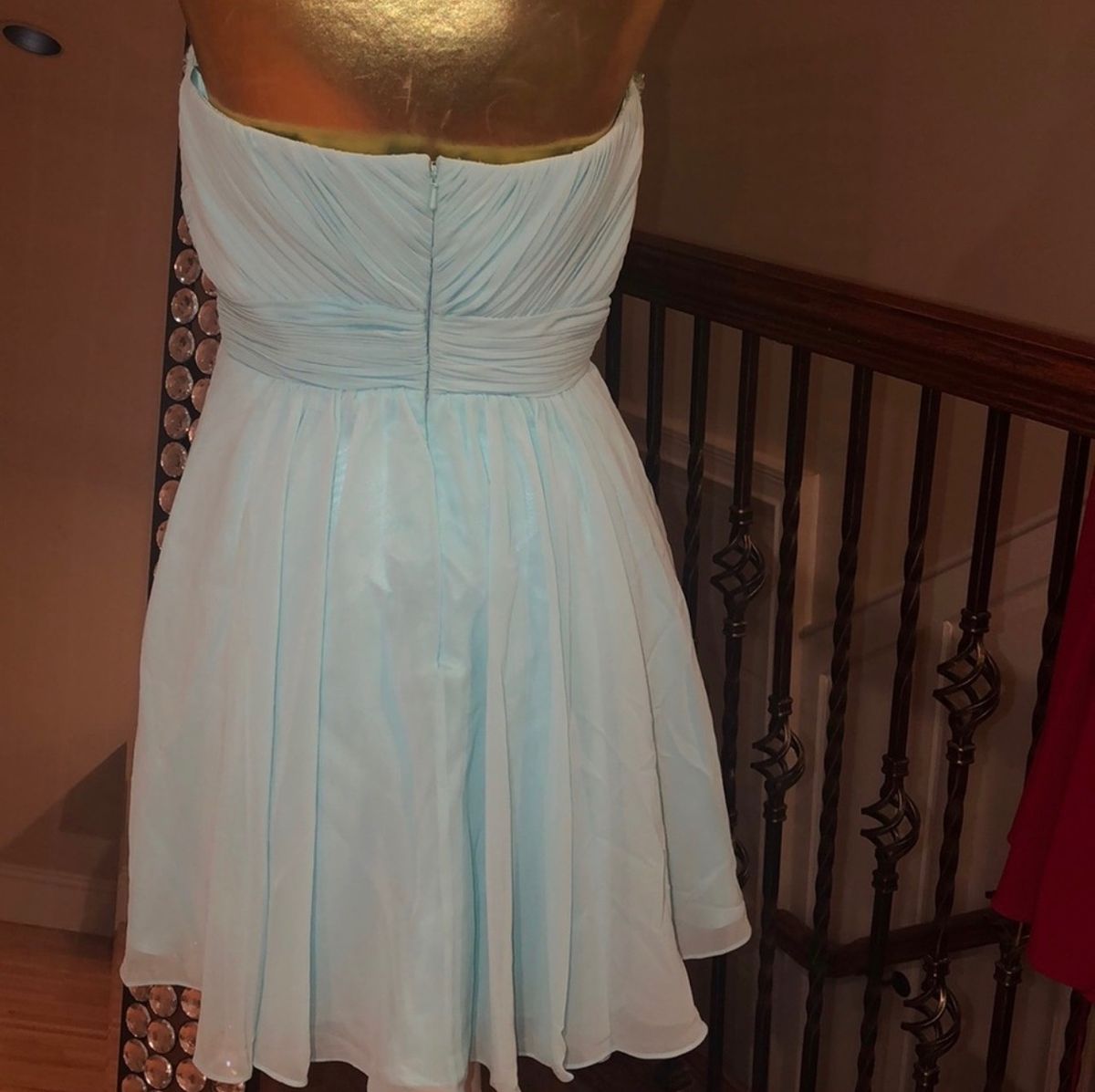 Size 6 Prom Strapless Blue Cocktail Dress on Queenly