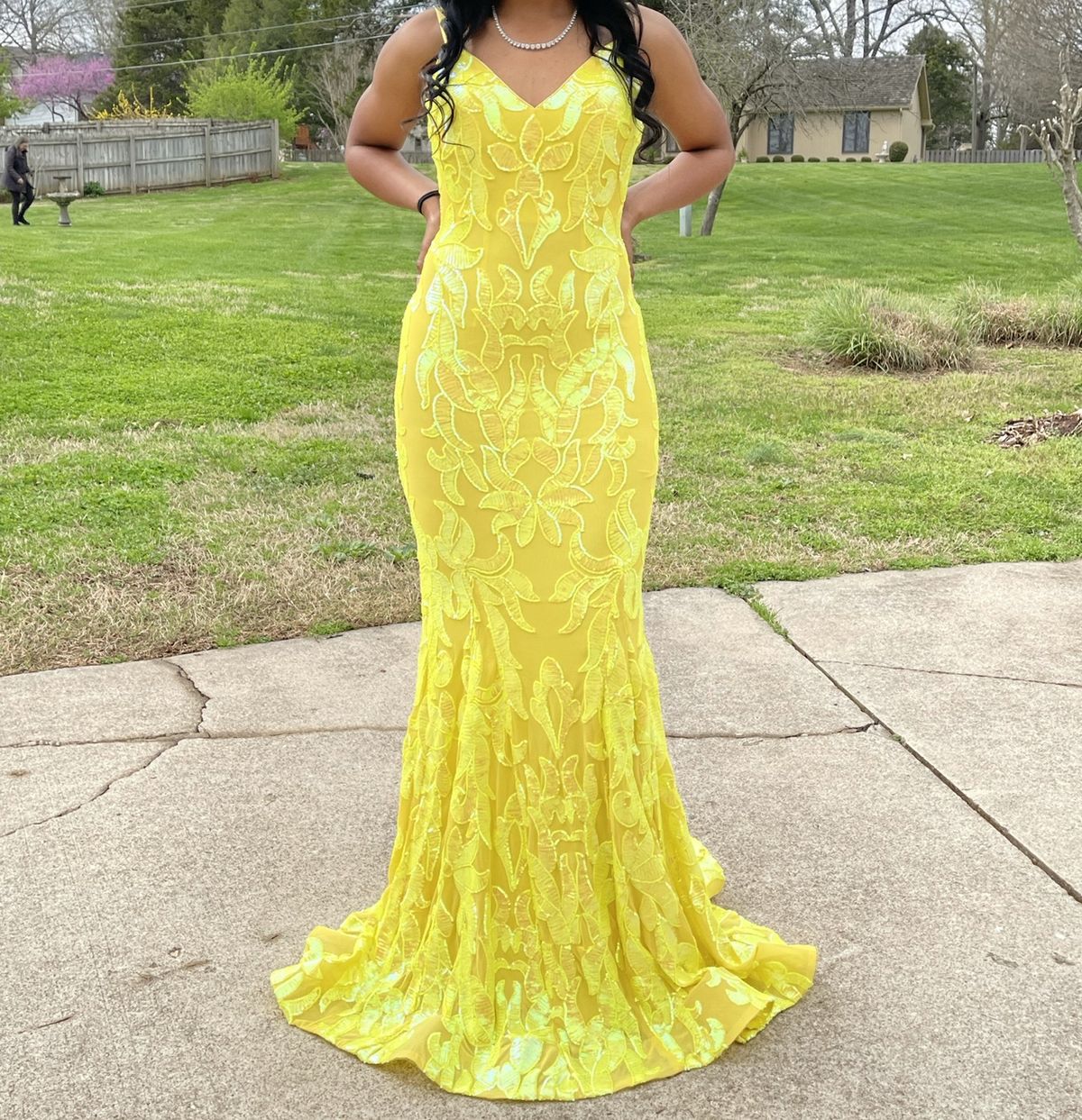 Jovani Size 2 Prom Yellow Mermaid Dress on Queenly
