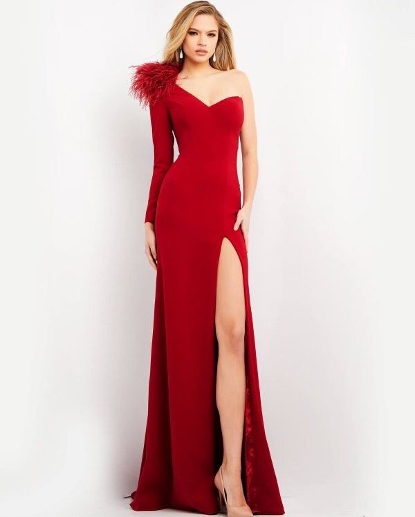Jovani Size 6 Red Floor Length Maxi on Queenly