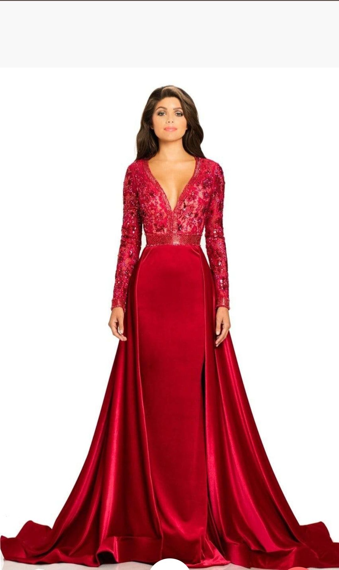 Johnathan Kayne Size 4 Prom Red Dress With Train on Queenly
