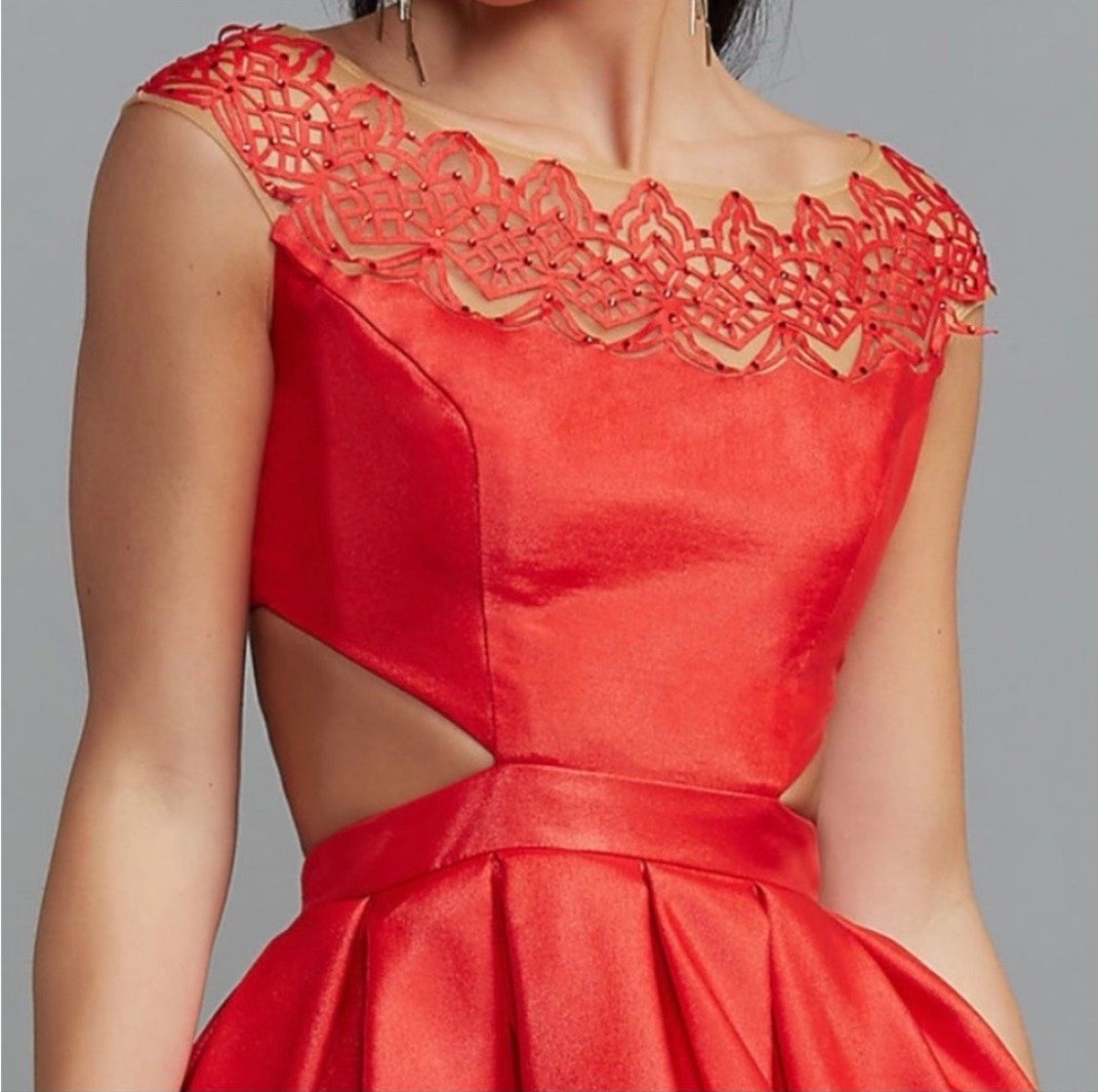 Sherri Hill Size 00 Prom High Neck Red Cocktail Dress on Queenly