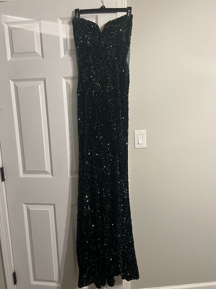 Size 6 Prom Strapless Green Floor Length Maxi on Queenly