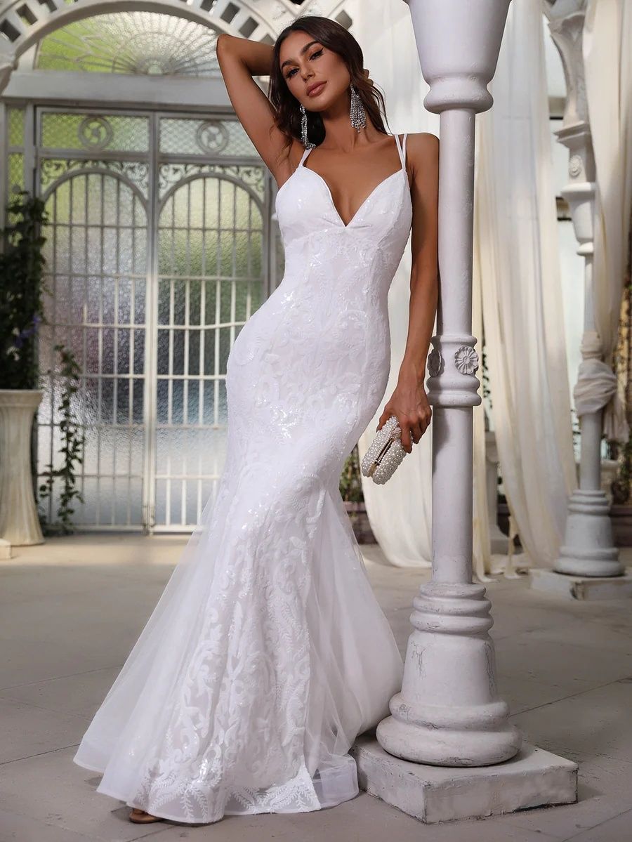 Style FSWD0673 Faeriesty Size 4 White Mermaid Dress on Queenly