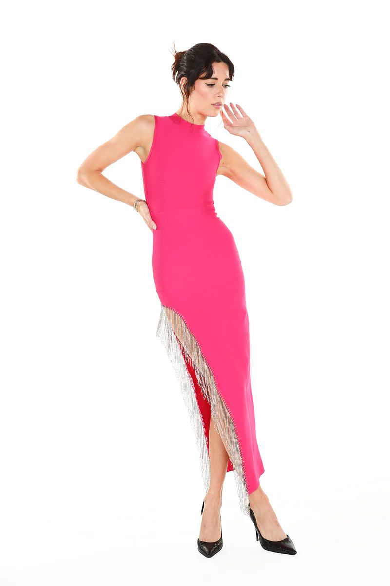 Beulah Style Size 4 Sequined Pink Side Slit Dress on Queenly