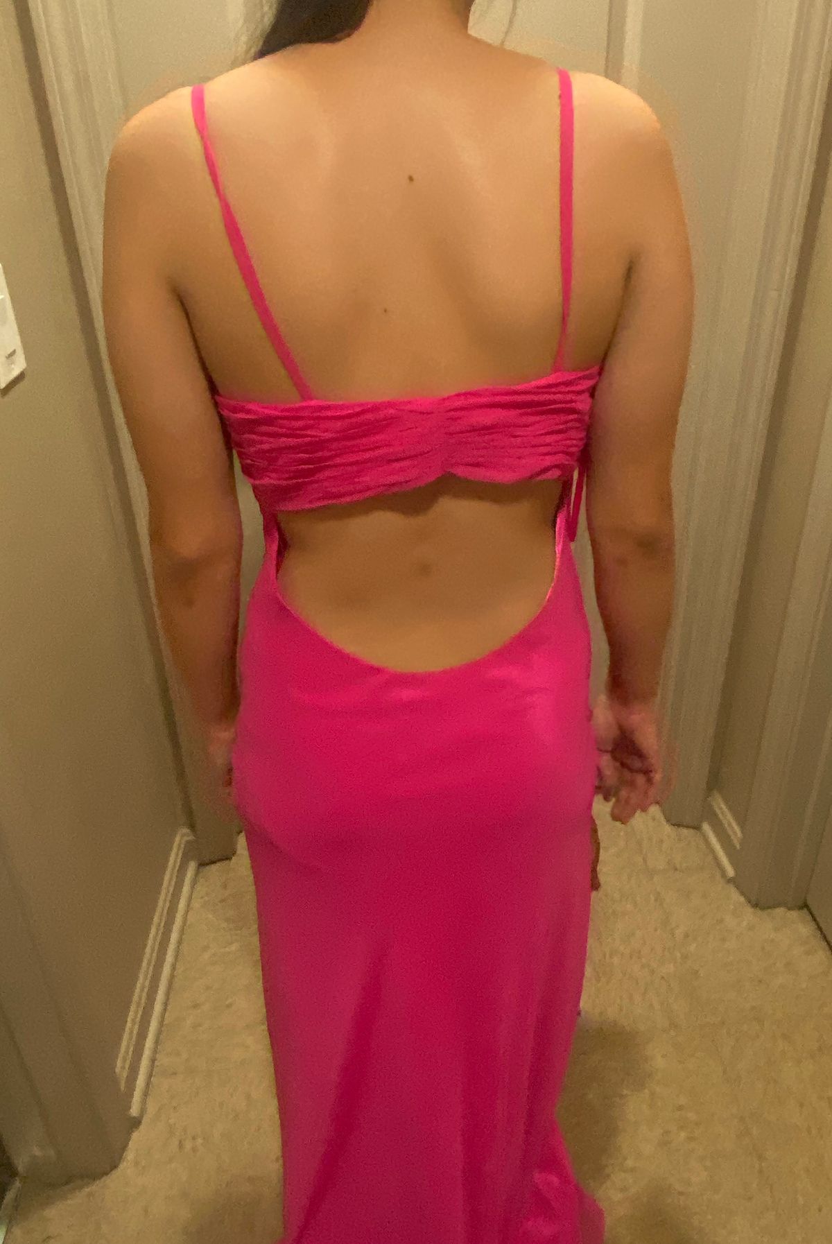 Dave and Johnny Size 4 Prom Plunge Pink Mermaid Dress on Queenly