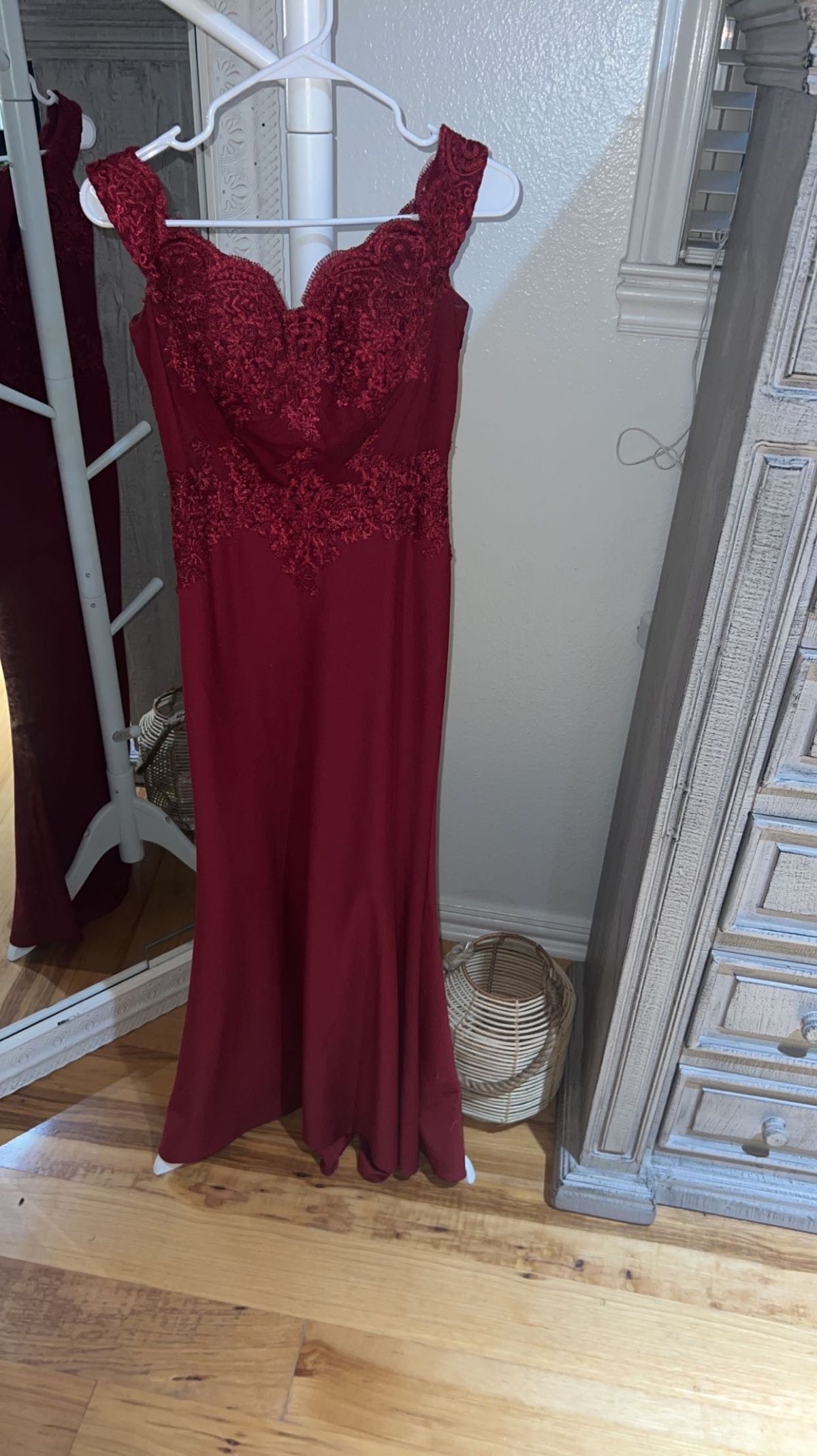 Cinderella Divine Size 4 Prom Off The Shoulder Red Ball Gown on Queenly